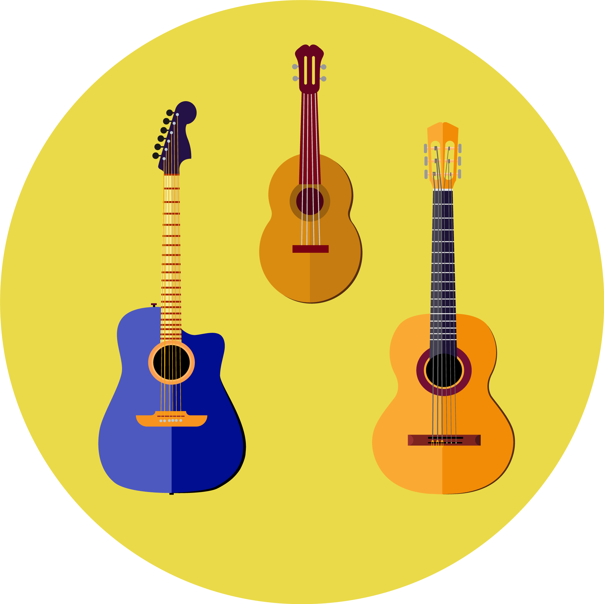 2 guitars and 1 ukulele illustration