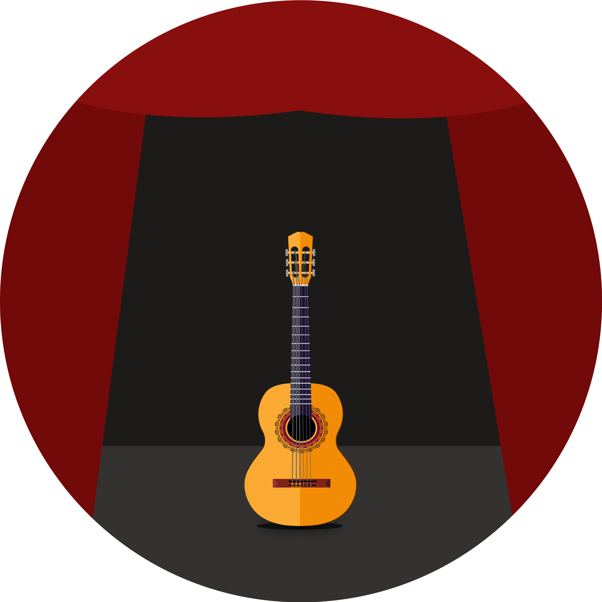 Guitar on stage illustration